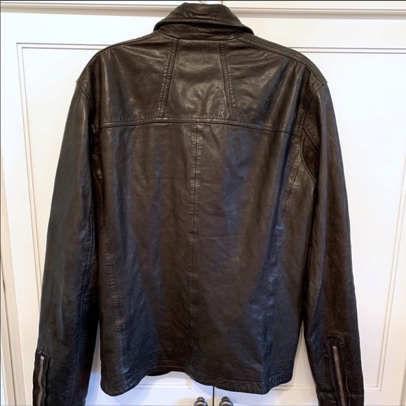 All Saints | Brown Leather Waterman Peacoat - Picture 7 of 8